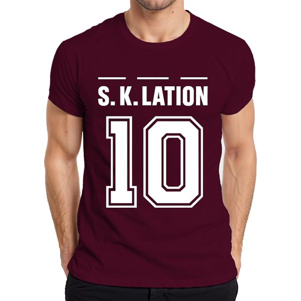S K Lation 10 Jersey Football Team Party Booze Party Sports Maglietta Da Uomo, Borgogna, M-image