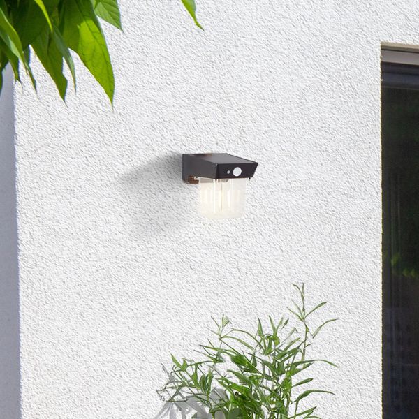 Brillante Applique Solare Nera Da Esterno Parson | Con Rilevatore Di Movimento | 2W 250Lm 3000K | IP44 | Plastica-image