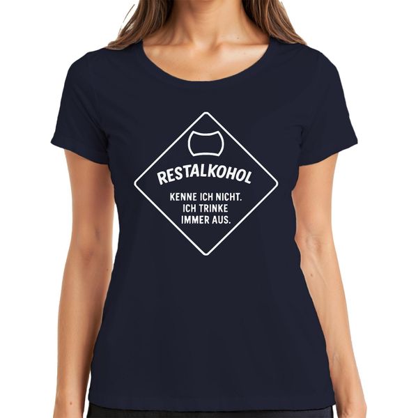 Non Conosco L'alcol Residuo Che Bevo, Divertente Birra Che Dice Festa Maglietta Da Donna, Navy, Xl-image