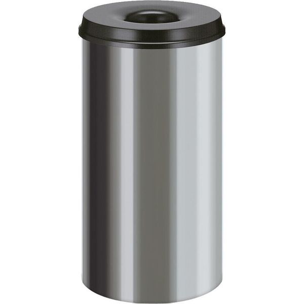 V-Part - FeuerlöSchender Papierkorb 50 Liter - Powder Coated Stainless Steel Powder Coated - Edelstahl, Schwarz-image