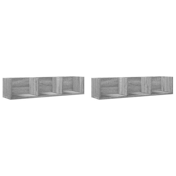 Vidaxl Armadi A Muro 2 Pezzi Rovere Sonoma 75X18X16,5 Cm Materiale In Legno-image
