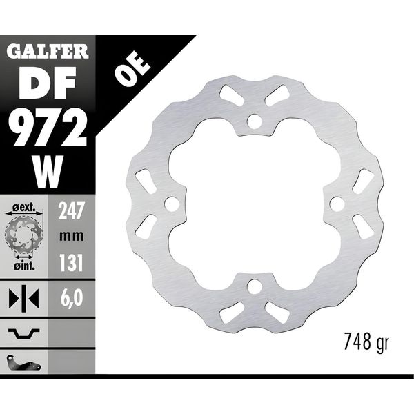 Set Di Dischi Freno Galfer 2X DF972W Wave® Anteriori Rigidi 247X6Mm Per Polaris Rzr Xp 1000 Ccm-image