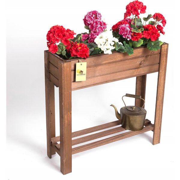 Mensola Per Vasi Da Fiori Inserto In Legno Marrone Per Fiori Piante Vaso Da Fiori-image