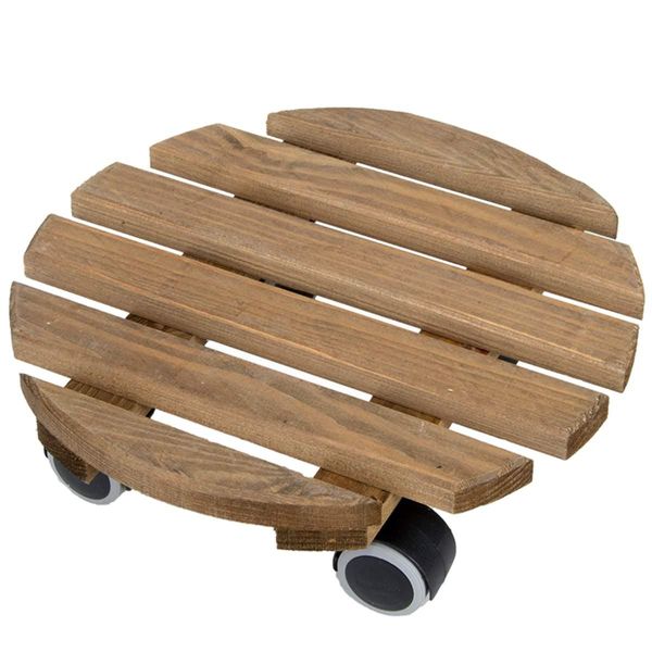 Esschert Design Carrello Porta Piante Marrone Rotondo Ø 28,8 Cm-image