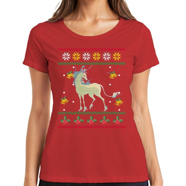The Last Unicorn - Maglietta Da Donna Con Maglione Natalizio, Rosso, M-image