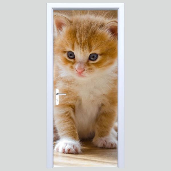 Adesivo Per Porte In Tessuto Con Gattino, 183PD-image