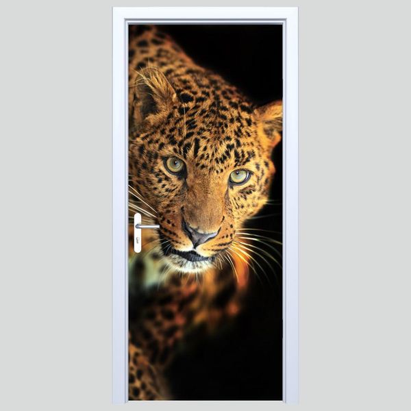 Adesivo Per Porta In Tessuto Leopard 234PD-image