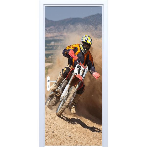 Motocross 752PD Adesivo In Tessuto Per Porte-image
