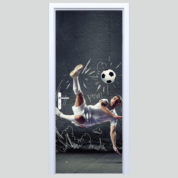 Adesivo Per Porta In Tessuto Calciatore 436PD-image