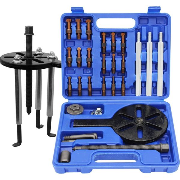 Luxtom | Set Di Estrattori Per Cuscinetti, 24 Pezzi Blu, Strumento Per La Rimozione Di Cuscinetti A Foro Cieco, Set Di Separatori Per Cuscinetti Interni, Estrattore Per Ingranaggi Di Smontaggio Dei Cuscinetti-image