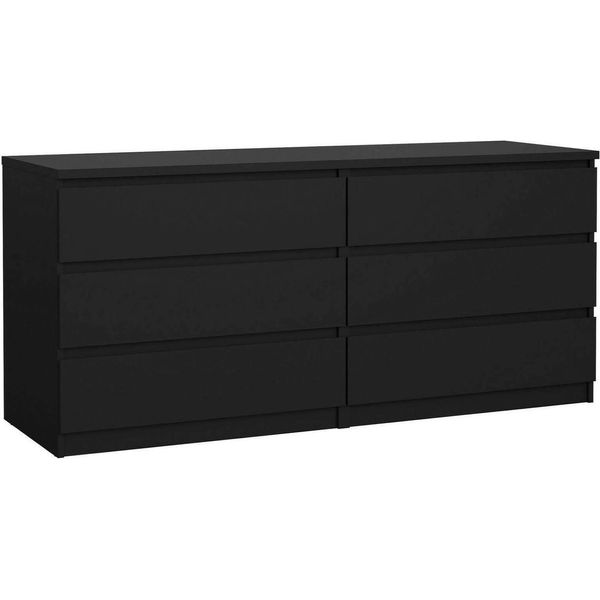 Dmora Credenza Abacadabra 50X153.8X70.1H Cm Nero, 6 Cassetti Apertura Scorrevole-image