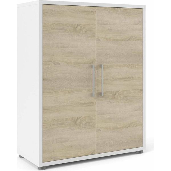 Dmora Credenza Warszawa 40X89X113H Cm Bianco, Apertura Battente 2 Ante-image