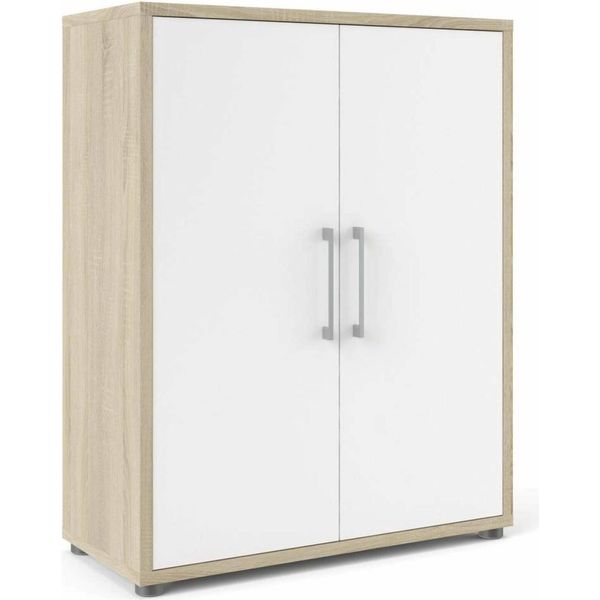 Dmora Credenza Warszawa 40X89X113H Cm Marrone Quercia, Apertura Battente 2 Ante-image