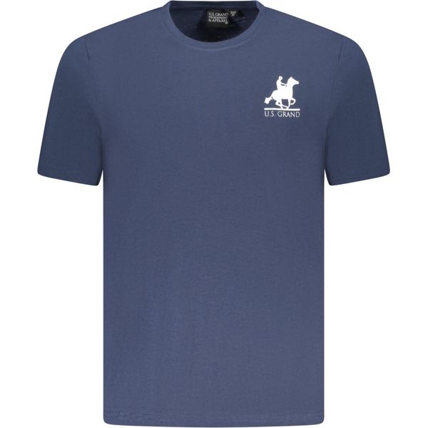 T-Shirt Blu A Maniche Corte Da Uomo Con Stampa E Scollo Rotondo-image