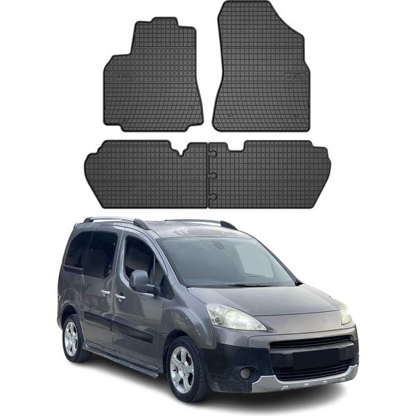 2008-2018 Peugeot Partner Tepee Tappetini Tpe Nero 4 Pz-image