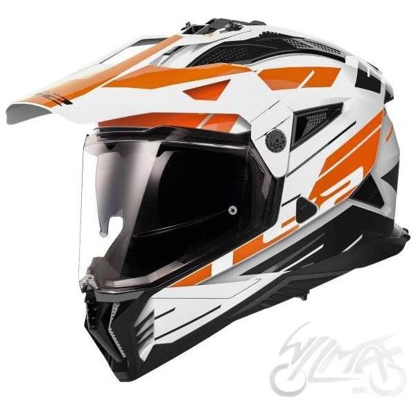 LS2 MX702 Casco Da Motocross Pioneer Ii Namib, Bianco/Arancio, L (59/60)-image