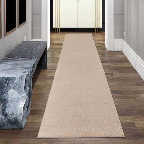 Tappeto Beige Morbido E Accogliente, Stile Senza Tempo, Di Facile Manutenzione E Moderno, Dimensioni - 80 X 300 Cm-image