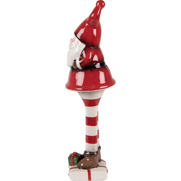 Clayre & Eef Decorazione Natalizia Statuetta Babbo Natale 7X7X23 Cm Ceramica Bianca Rossa-image