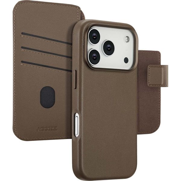 Custodia Per Iphone 17 Pro - Vera Pelle - Accezz Flip Cover/2 In 1 Case - Marrone-image
