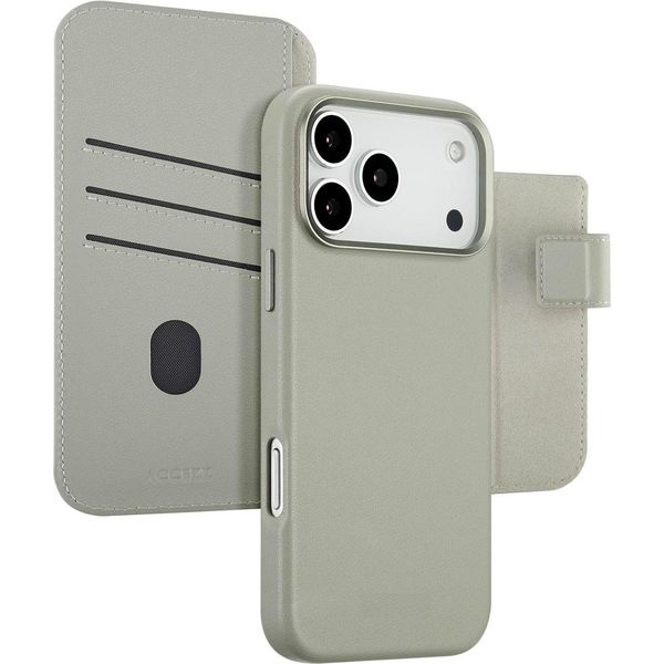 Custodia Per Iphone 17 Pro Max - Vera Pelle - Accezz Flip Cover/2 In 1 Case - Grigio-image