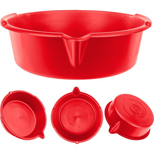 Vaschetta Di Raccolta Dell'olio Kadax Con Beccuccio Da 8 Litri, Vaschetta Di Scarico Dell'olio Ø 39 Cm, Vaschetta Multiuso In Plastica, Vaschetta Di Pulizia Per Il Cambio Dell'olio Con Maniglie Di Trasporto-image
