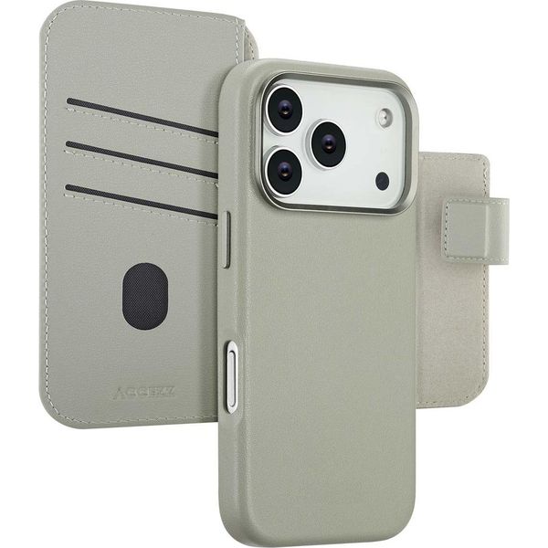 Custodia Per Iphone 17 Pro - Vera Pelle - Accezz Flip Cover/2 In 1 Case - Grigio-image