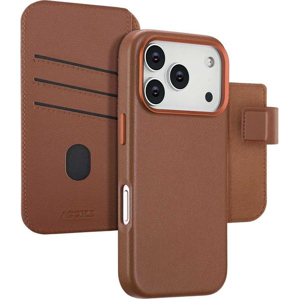 Custodia Per Iphone 17 Pro - Vera Pelle - Accezz Flip Cover/2 In 1 Case - Marrone-image