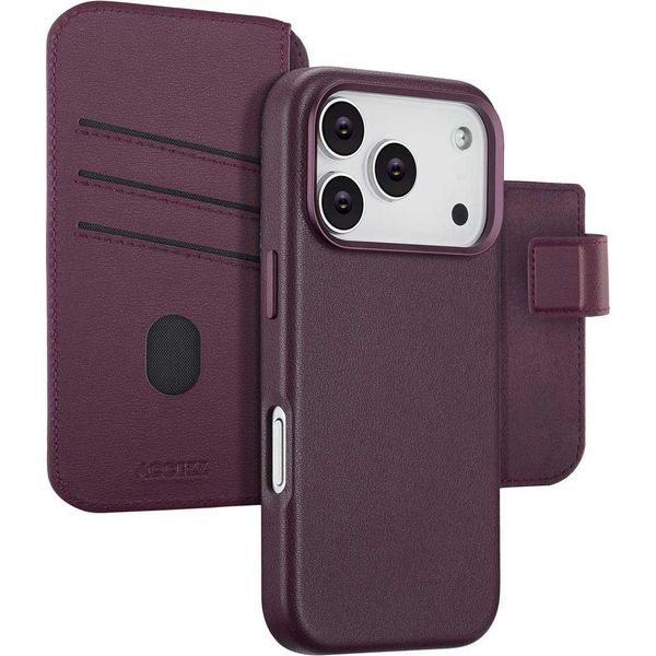 Custodia Per Iphone 17 Pro - Vera Pelle - Accezz Flip Flap/2 In 1 Case - Viola-image