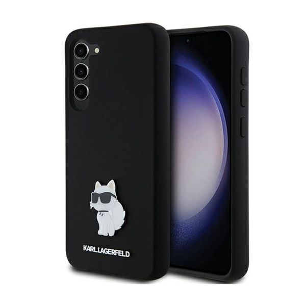Karl Lagerfeld Klhcs24Msmhcnpk S24+ S926 Czarny/Black Hardcase Silicone Choupette Metal Pin-image