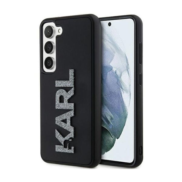Karl Lagerfeld Klhcs23S3Dmbkck S23 S911 Czarny/Nero Custodia Rigida In Gomma 3D Logo Glitterato-image