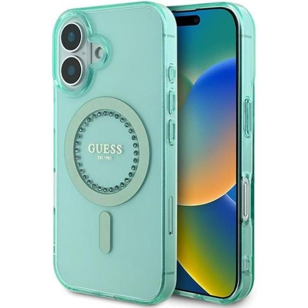 Guess Guhmp16Mpftdten Custodia Rigida Iphone 16 Plus6.7 Zielony/Verde Iml Strass Magsafe-image