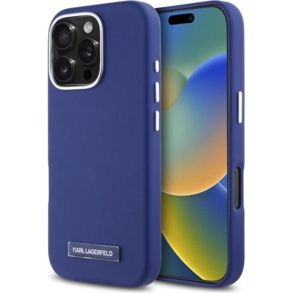 Karl Lagerfeld Klhmp16Xpgmsrpb Iphone 16 Pro Max 6.9 Niebieski/Blu Custodia Rigida Fw Piastra Metallica Magsafe-image