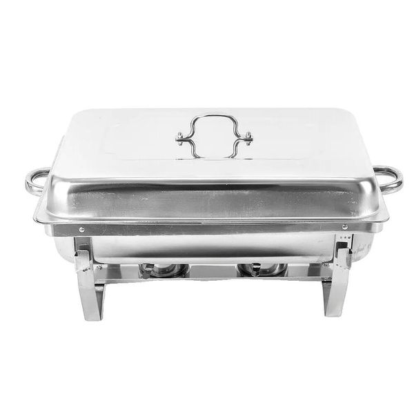 Scaldavivande Per Chafing Dish, Grande Capacità 7,5 Litri, Acciaio Inox Resistente, Argento-image