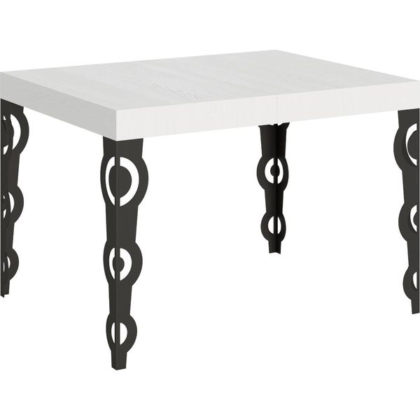 Itamoby - Tavolo Allungabile 120/204X80 Cm Karamay Bianco Frassino Gambe Antracite-image