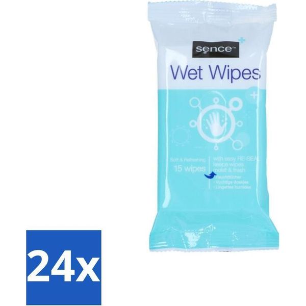 Sence – Salviette Umidificate – Confezione Richiudibile – 15 Salviette - Confezione Risparmio - 24 Pezzi-image