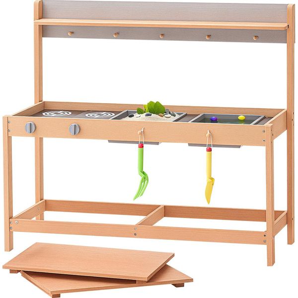 Vevor Cucina Di Fango 1000X360X885 Mm, Set Di Cucina Giocattolo In Legno E Accessori, Gioco Di Ruolo Per Bambini E Bambine, Cucina Giocattolo Per Bambini Con Fornello E Lavello-image