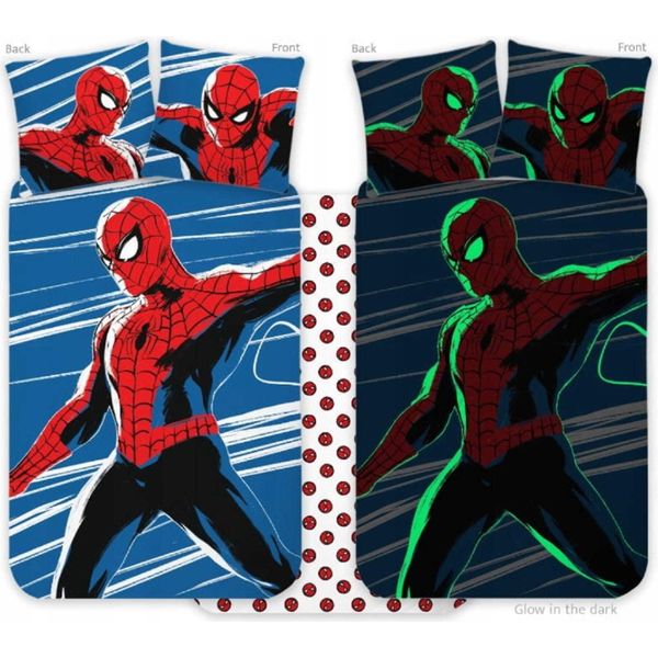 Spiderman Kleinkind Bettbezug Glow In The Dark - 100 X 135 Cm - Baumwolle-image