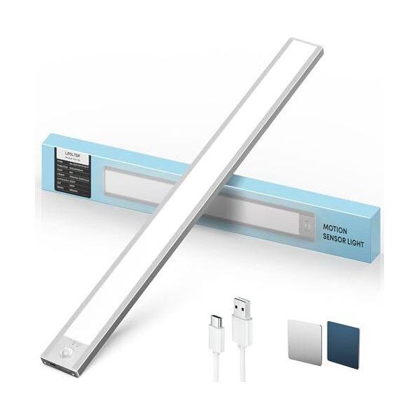Illuminazione Armadio Lampada Led Sensore Di Movimento - 50 Cm 3000 Mah Luce Sotto Mobile Cucina Striscia Ricaricabile Magnetica Dimmerabile Scala Showca-image