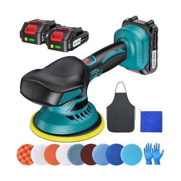 Lucidatrice A Batteria - Lucidatrice Per Auto Da 6 Pollici 2 Parti Batteria Al Litio 21 V 2000 Mah 13 Approcci, Velocità Variabile 5500 Giri/Min-image