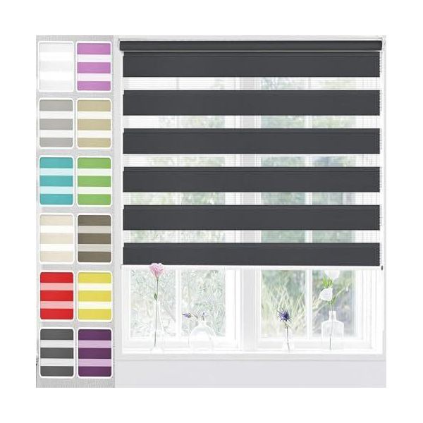 Tenda Oscurante Portatile 120 X 350 Cm Protezione Solare Per Tetto Schermo Privacy Rotolo Incluso Materiale Di Montaggio Finestra Grigio Scuro-image