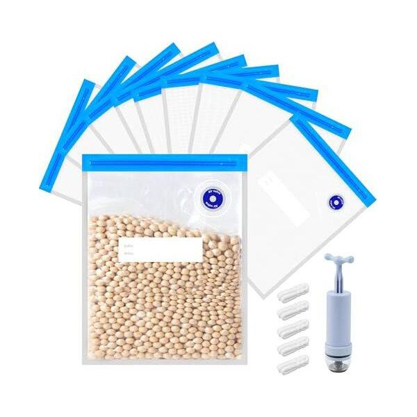 Sacchetti Per Il Sottovuoto, Sacchetti Per La Conservazione Sottovuoto, Ermetici 10 Pezzi 22 X 28 Cm Sacchetti Per Il Sous Vide Con Pompa Sacchetti Per Il Congelatore Cottura Sottovuoto Riutilizzabile-image
