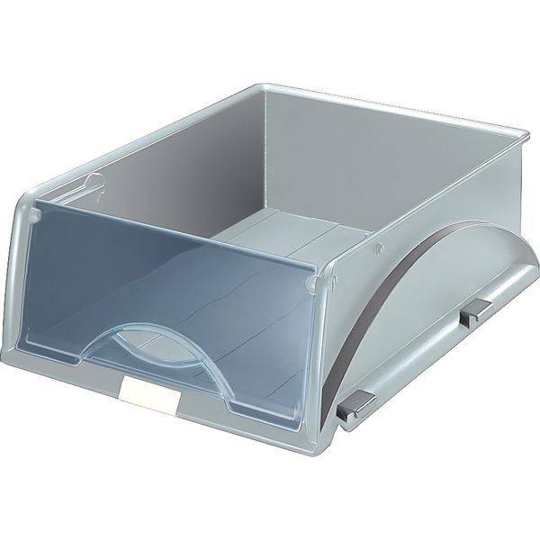 Leitz 5231-00-85 5231 Vaschetta Per Lettere Sorty, A4, Polistirolo, Grigio-image
