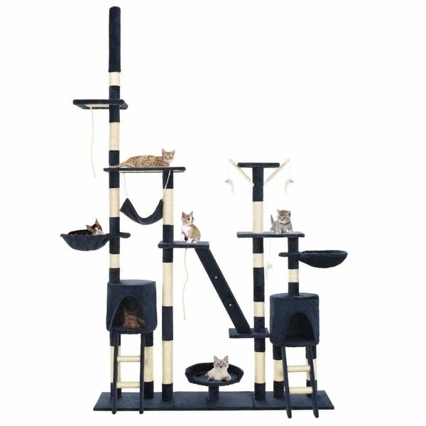 Vidaxl Tiragraffi Per Gatti Con Tiragraffi In Sisal 230 - 250 Cm Blu-image