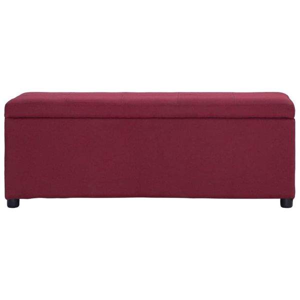 Vidaxl Panca Con Vano Portaoggetti 116 Cm In Poliestere Rosso Vino-image