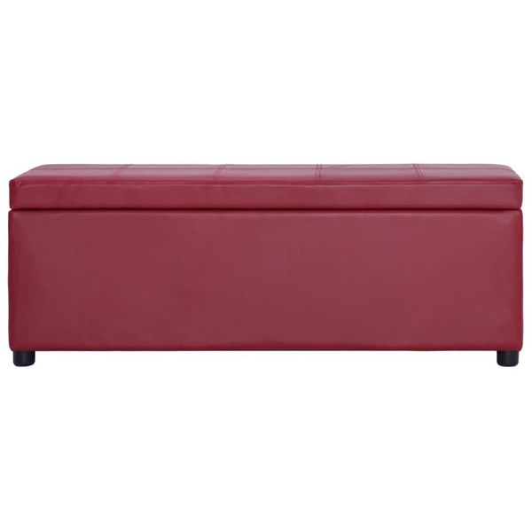 Vidaxl Panca Con Vano Portaoggetti 116 Cm In Ecopelle Rosso Vino-image