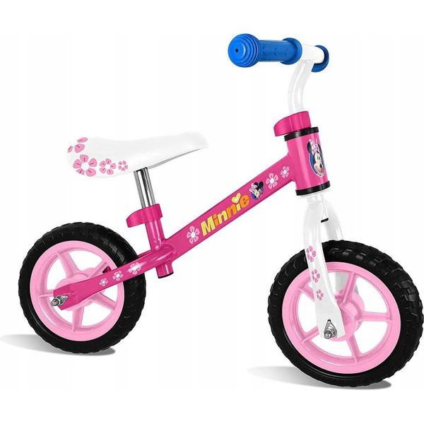 Disney Equilibrio Biciclette 2 Ruote Minnie Mouse Loopfiets Met 2 Wielen 10 Pollici Ragazze Rosa / Bianco-image