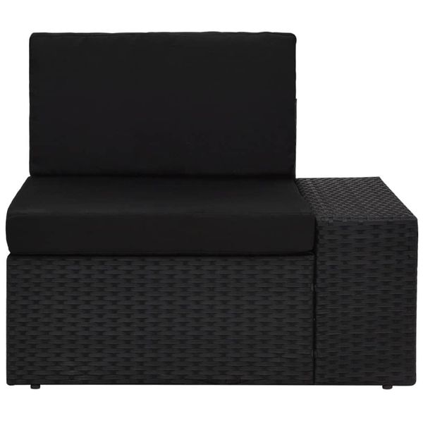 Divano Modulare Ad Angolo Con Bracciolo (Sinistra) In Poly Rattan Nero-image