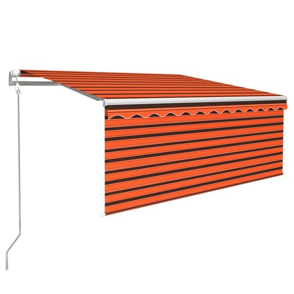 Tenda Da Sole Automatica A Scomparsa Con Mantovana 3X2,5 M Arancione Marrone-image