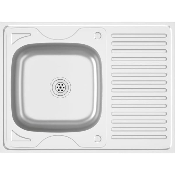 Vidaxl Set Lavello Con Scolapiatti Argento 800X600X155 Mm In Acciaio Inox-image
