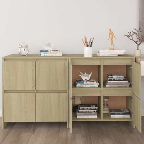 Credenze 2 Pezzi Rovere Sonoma 70X41X75 Cm Materiale A Base Di Legno-image